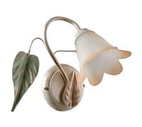 Applique 1xE14 Montatura Anticata Vetro Bianco Sfumato Ambra E-Energy Giulia