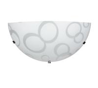 Applique 1xE27 Ganci Cromo Vetro Lastra Bianco Decorato Cerchi E-Energy Daria