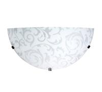 Applique 1xE27 Ganci Cromo Vetro Lastra Bianco Decorato Damasco E-Energy