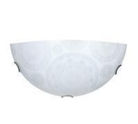 Applique 1xE27 Ganci Cromo Vetro Lastra Bianco Decorato Ruote E-Energy Tosca