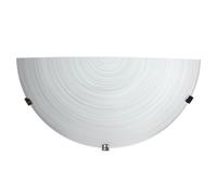 Applique 1xE27 Ganci Cromo Vetro Lastra Bianco Decorato Spirale E-Energy