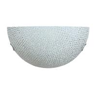 Applique 1xE27 Ganci Cromo Vetro Lastra Diamantino Serigrafato Bianco E-Energy