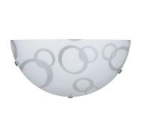 Applique 1xE27 Ganci Trasparenti Vetro Lastra Bianco Decorato Cerchi E-Energy