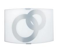 Applique 1xE27 Montatura Argento Vetro Lastra Bianco Cerchi E-Energy Stefania