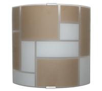 Applique 1xE27 Montatura Argento Vetro Lastra Bianco-Marrone E-Energy Dora