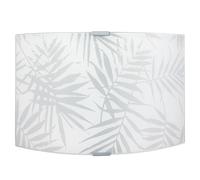 Applique 1xE27 Montatura Argento Vetro Lastra Decorato Foglie E-Energy Vanessa