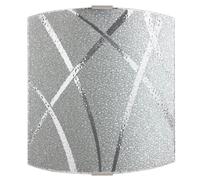 Applique 1xE27 Montatura Argento Vetro Lastra Diamontatura Ser.Bi E-Energy Cloe