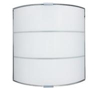 Applique 1xE27 Montatura Argento Vetro Lastra Serigrafato Bianco 2 Righe E-Energy Luce