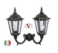 Applique 2 lanterne grandi da esterno fusione alluminio Parigi D520 Made in Ital