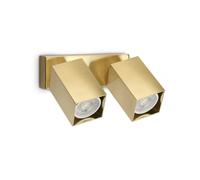 DYNAMITE FARETTO OTTONE ORIENTABILE 2 LUCI ATTACCO GU10 16,5CM LAMPADINA INCLUSA QUADRATA