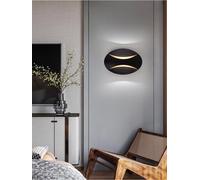 Applique 6 w da parete doppia emissione led luce bianca calda naturale aq15 nero [EEK: A]