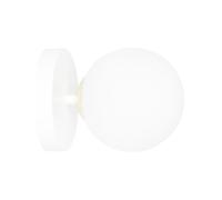 Applique A 1 Luce Vishnu In Acciaio Bianco E Sfera In Vetro Bianco E Oro