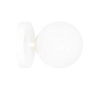 Applique A 1 Luce Vishnu In Acciaio Bianco E Sfera In Vetro Bianco E Oro [EEK: A++]