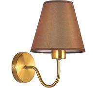 Applique A Collo D'Oca, Lampada da Parete da Comodino in Tessuto, Apparecchio di Illuminazione in Metallo in Ottone, Moderna Luce Nordica per Montaggio A Parete per Corridoio Dell'hot, Brown Shade