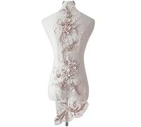 Applique a forma di fiore, con perline e paillettes, toppa in pizzo per abito da sposa in rilievo con perline ricamate in pizzo, applicazioni per cucito, artigianato, stile 5, applique con perline e