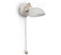 Applique A LED con Interruttore A Cordino, Faretto da Parete retrò Girevole Bianco, Montaggio Superficiale in Metallo per Camera da Letto, Comodino E Studio., 1 Pack