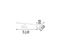 Applique a LED IDEAL LUX Alma, metallo cromato, larghezza 51 cm IDEAL LUX