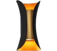 Applique a LED impermeabile in alluminio nero - Elegante applique da interno/esterno con luce direzionale verso l'alto e verso il basso, lampada da notte decorativa da 30 cm, moderna plafoniera per c