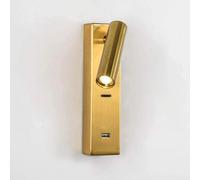 Applique a LED, lampada da lettura sul comodino, porta USB, studio, camera letto, applique, mensola regolabile, faretto notturno, oro, lampadario da pranzo