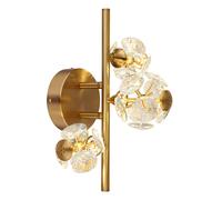 Applique a LED, lampada da parete, lampada da camera da letto, cristallo, oro, metallo, L 41 cm