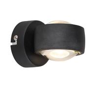 Applique a LED Lampada da parete Lampada da soggiorno Up & Down Nero Metallo H 7 cm