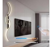 Applique a LED Lampada da parete moderna con telecomando Dimmerabile 2700K-6500K Applique da parete Barra luminosa curva Illuminazione da parete Applique wireless per interni per camera da letto Sogg