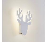 Applique a LED Lindby, bianco, metallo, renna LINDBY
