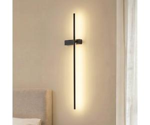 Applique a LED Lindby Natsumi, nera, alluminio, 90 cm LINDBY