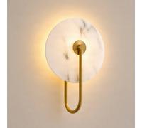 Applique a LED Lucande Ruma, ottone, alabastro, dimmerabile LUCANDE