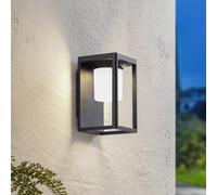 Applique a LED solare Lucande Tilena, nera, in alluminio, con sensore LUCANDE