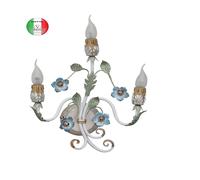 Applique a muro in Ferro Battuto 3 luci oro antico Made in Italy