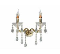 Applique a parete 2 bracci cristalli gocce pendenti candelabro classico E14