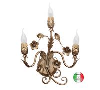 Applique a parete 3 luci in Ferro Battuto stile veneziano Flores Made in Italy