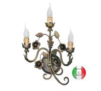 Applique a parete 3 luci in Ferro Battuto stile veneziano Flores Made in Italy