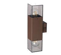 Applique a parete a doppia emissione di luce 2 attacchi E27 IP44 ruggine
