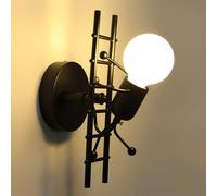 Applique a Parete Attacco E27 Lampada da Parete Omino su Scala IP20 Salone e B&B