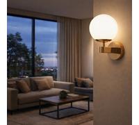 Applique a parete bronzo con diffusore sferico design minimal lampada da muro G9