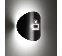 Applique a parete con disegno tazza del caffè lampada attacco G9 nero