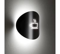 APPLIQUE A PARETE CON DISEGNO TAZZA DEL CAFFÈ LAMPADA ATTACCO G9 NERO