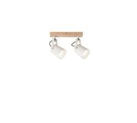 APPLIQUE A PARETE EDA BIANCA E LEGNO 2 LUCI ATTACCO E14 26,7X6X16,7CM ORIENTABILE