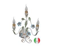 Applique a parete Ferro Battuto 2 luci classico Liberty Flores Made in Italy