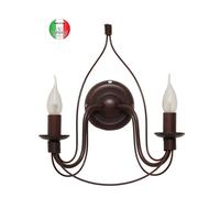 Applique a parete Ferro Battuto 2 luci shabby chic Lisette Made in Italy