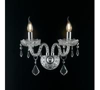 APPLIQUE A PARETE INCANTO CROMO 2 LUCI ATTACCO E14 40X18X34CM IN VETRO CRISTALLO