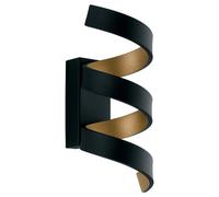 APPLIQUE A PARETE LED HELIX SPIRALE NERA E ORO 9W 720LM 3000K 10X13,5X26CM