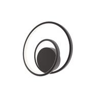 APPLIQUE A PARETE LED LIEVE NERA 20W 2720LM CCT 3000K 4000K 6500K 30X30X11CM CIRCOLARE IN ALLUMINIO E SILICONE