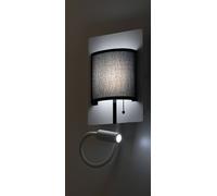 APPLIQUE A PARETE LED POP NERA CON LUCE FLESSIBILE A LED 9W 720LM 4000K 16X32X22CM