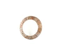 Applique a parete Perenz 375R Plafoniera a forma circolare rivestita in pietra naturale rosa scolpita e con diffusore in acrilico