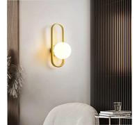 APPLIQUE A PARETE SFERA COLORE BIANCO LAMPADA DA MURO METALLO G9 BRONZO AQ47