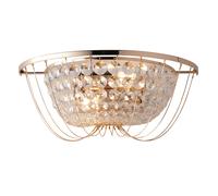 APPLIQUE A PARETE VIENNA ORO 2 LUCI ATTACCO E14 35X19,5X13,5CM IN CRISTALLO K9