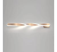 Applique A Striscia Lunga Attorcigliata, Lampada da Parete in Metallo Ultrasottile con Paralume in Silicone, Applique Lineare A LED Moderna, Applique da Comodino, Lampade da Parete, Gold, 70CM